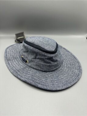 Tilley TMH55 Organic Airflo Secret Pocket Sun Hat Women’s Size 7 1/4 Navy Marine